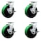 Service Caster Tool Box Caster Wheel Set 6'' Green Poly on Cast Iron Swivel Casters, 4PK TOOL-SCC-20S620-PUB-GB-TLB-4 - alternate 1